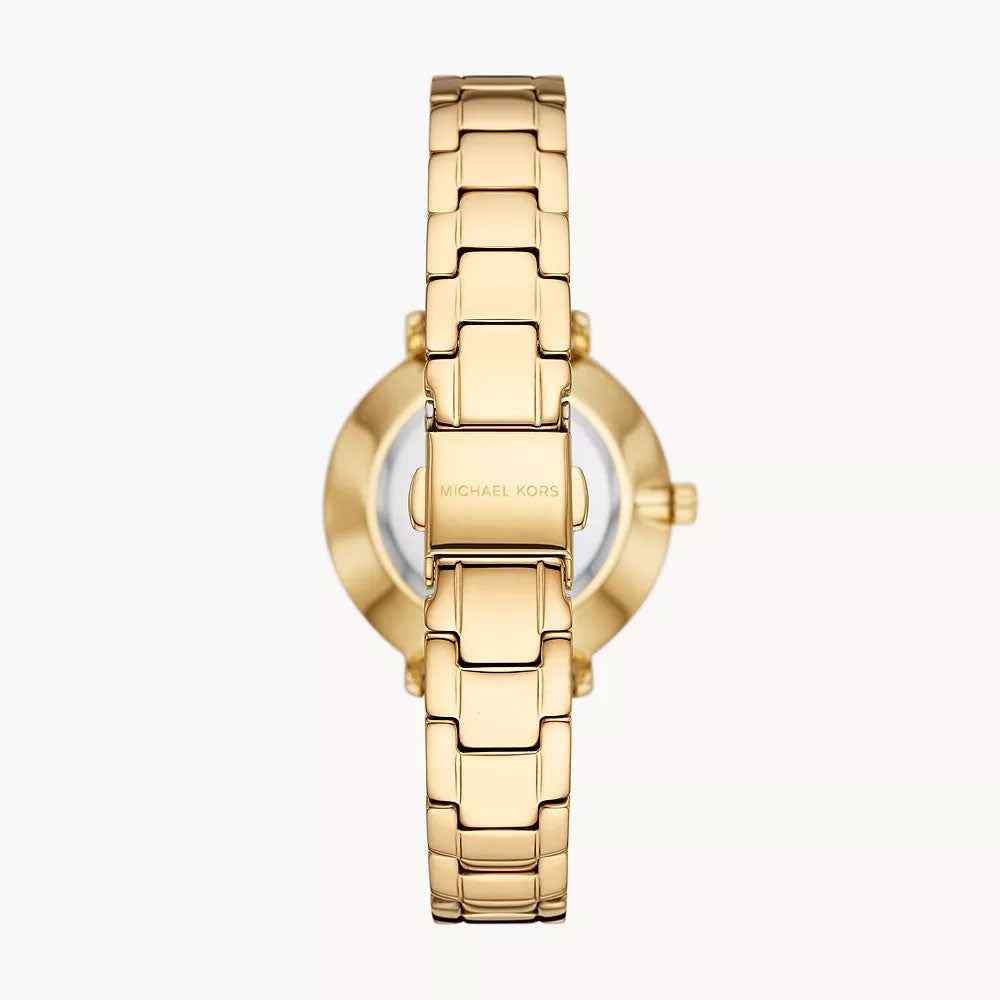 Michael Kors Pyper Gift Set MK1065 Women's Mother-of-Pearl Dial Gold-Tone Stainless Steel Watch