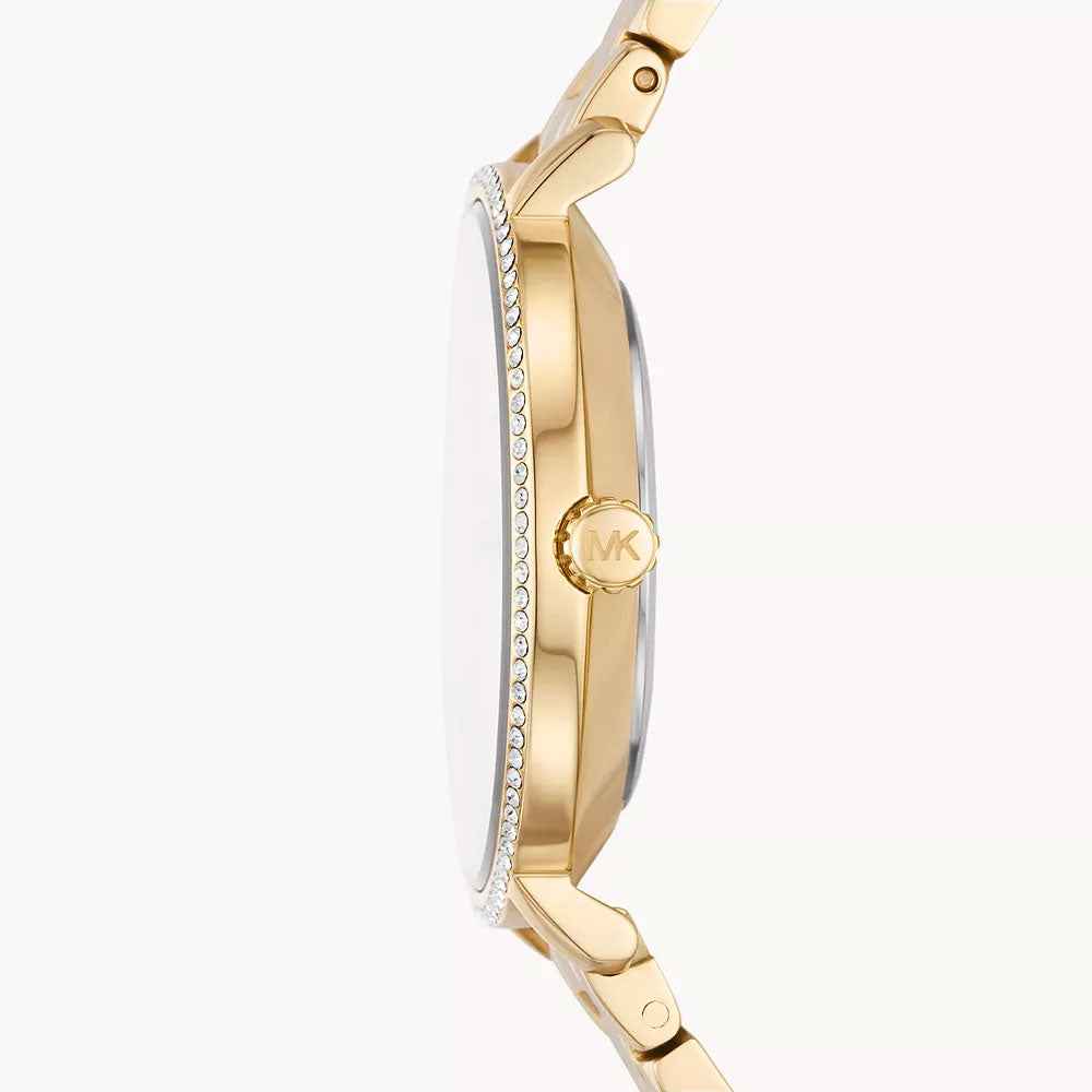 Michael Kors Pyper Gift Set MK1065 Women's Mother-of-Pearl Dial Gold-Tone Stainless Steel Watch