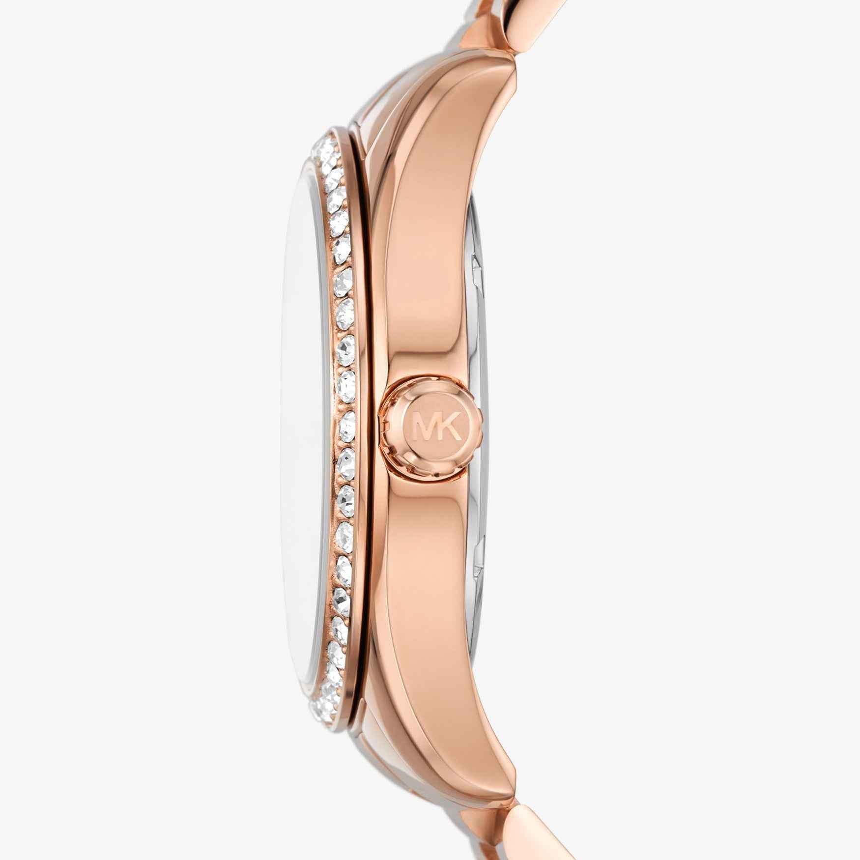 Michael Kors Lexington MK1088SET Women's Mother-of-Pearl Rose Gold Watch Gift Set