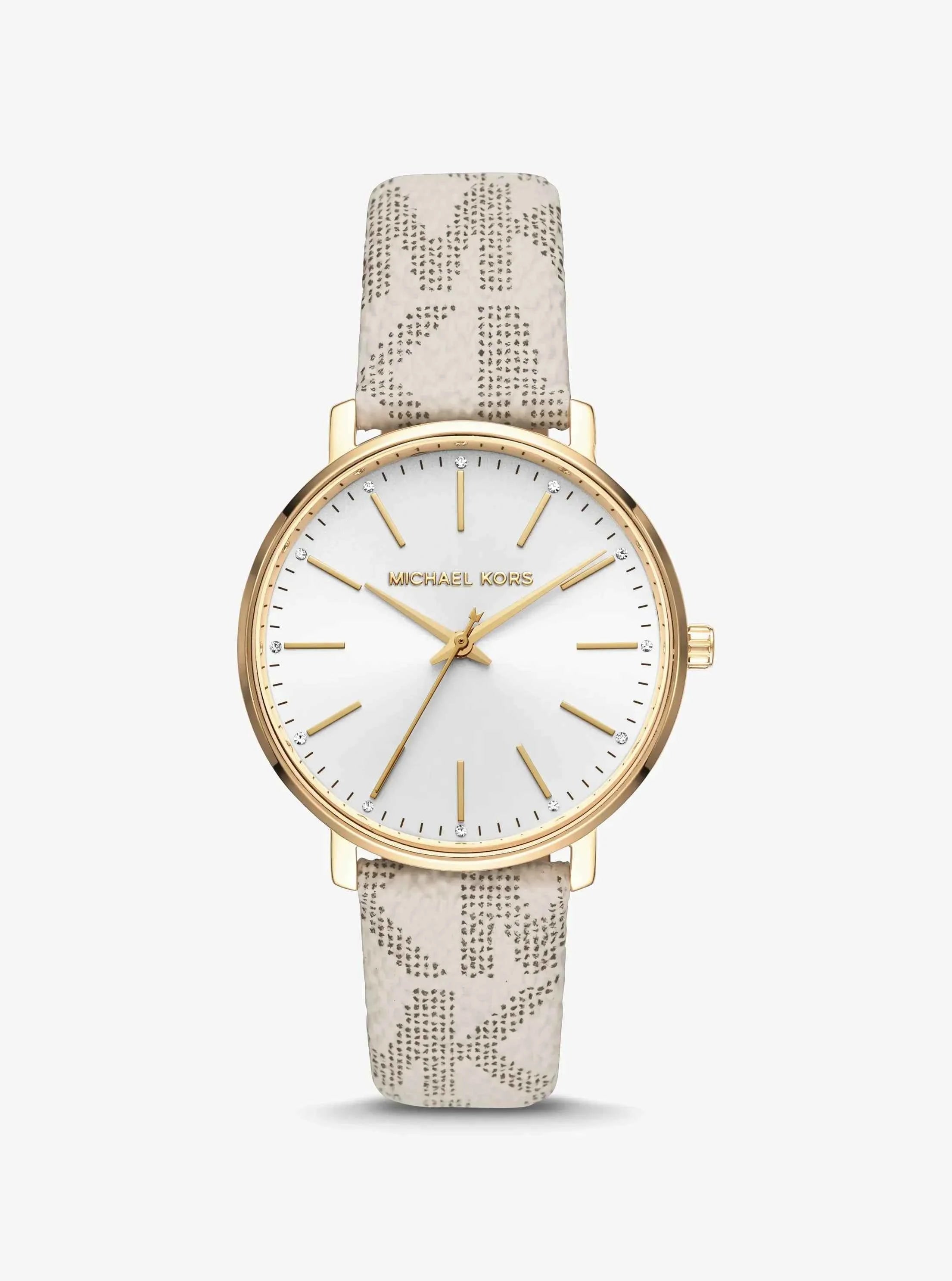 Michael Kors Pyper MK2858 Women's Silver Dial Grey Leather Watch