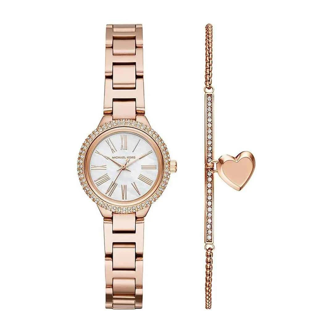 Michael Kors Taryn MK3858 Women's White Dial Rose Gold Stainless Steel Watch