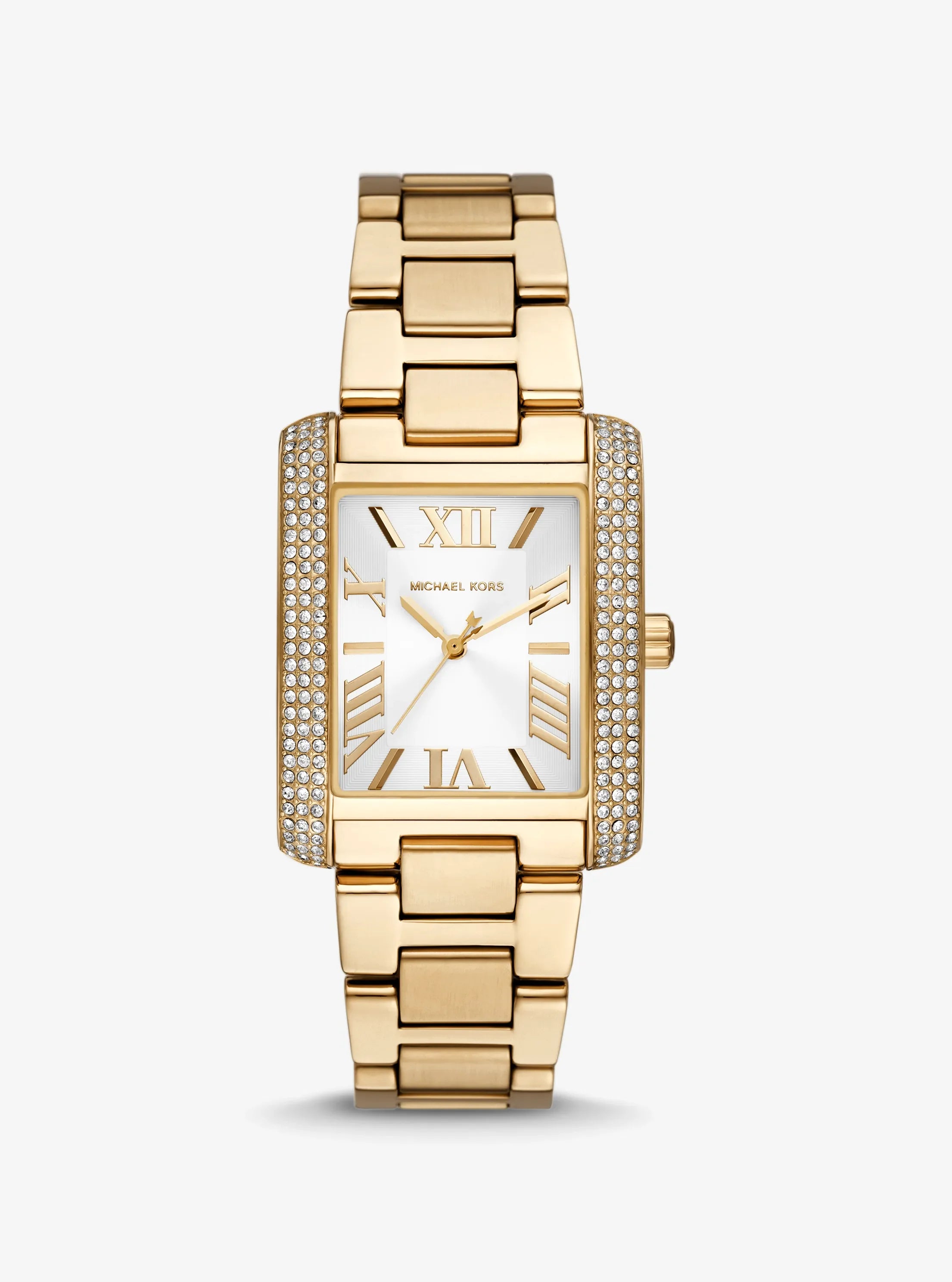 Michael Kors Emery MK4643 women's white dial gold stainless steel watch front view