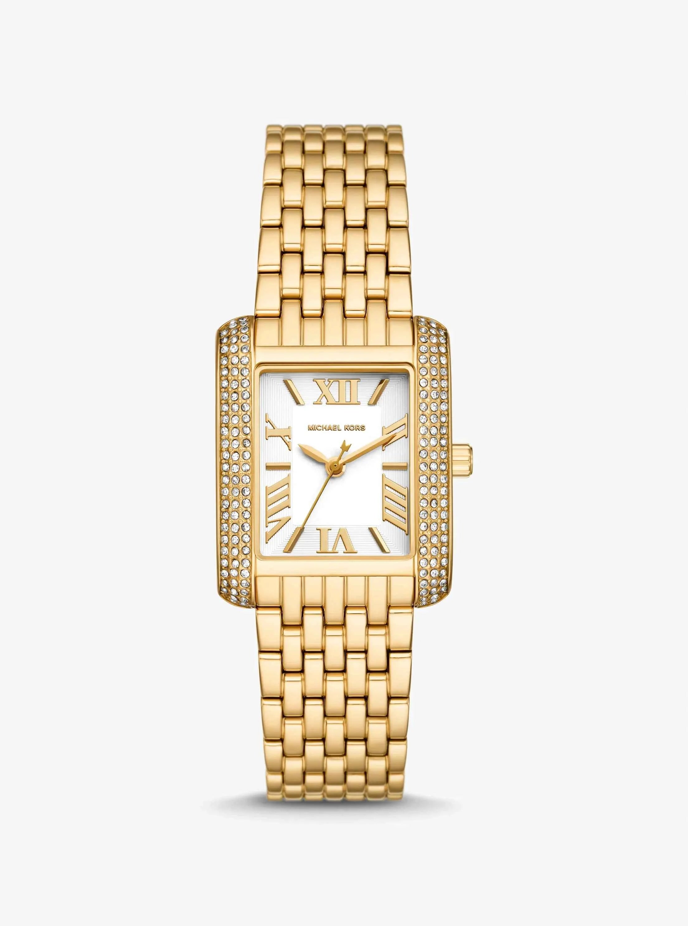 Michael Kors Emery MK4826 Women's Gold Rectangle Analog Watch