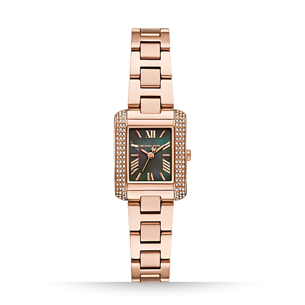 Michael Kors Emery MK4868 women's rose gold rectangle watch