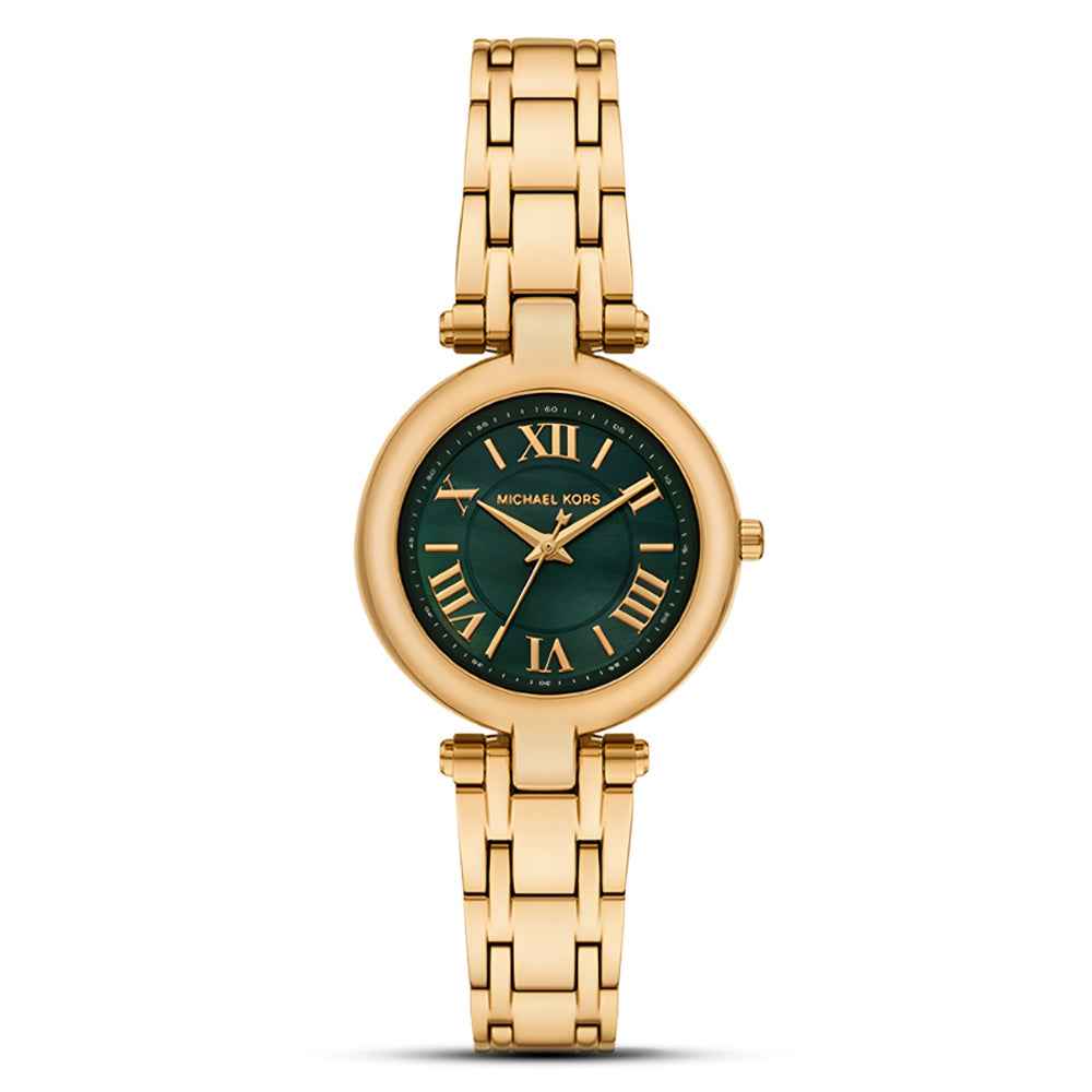 Michael Kors Laney Women's Green Dial Gold Watch 30mm