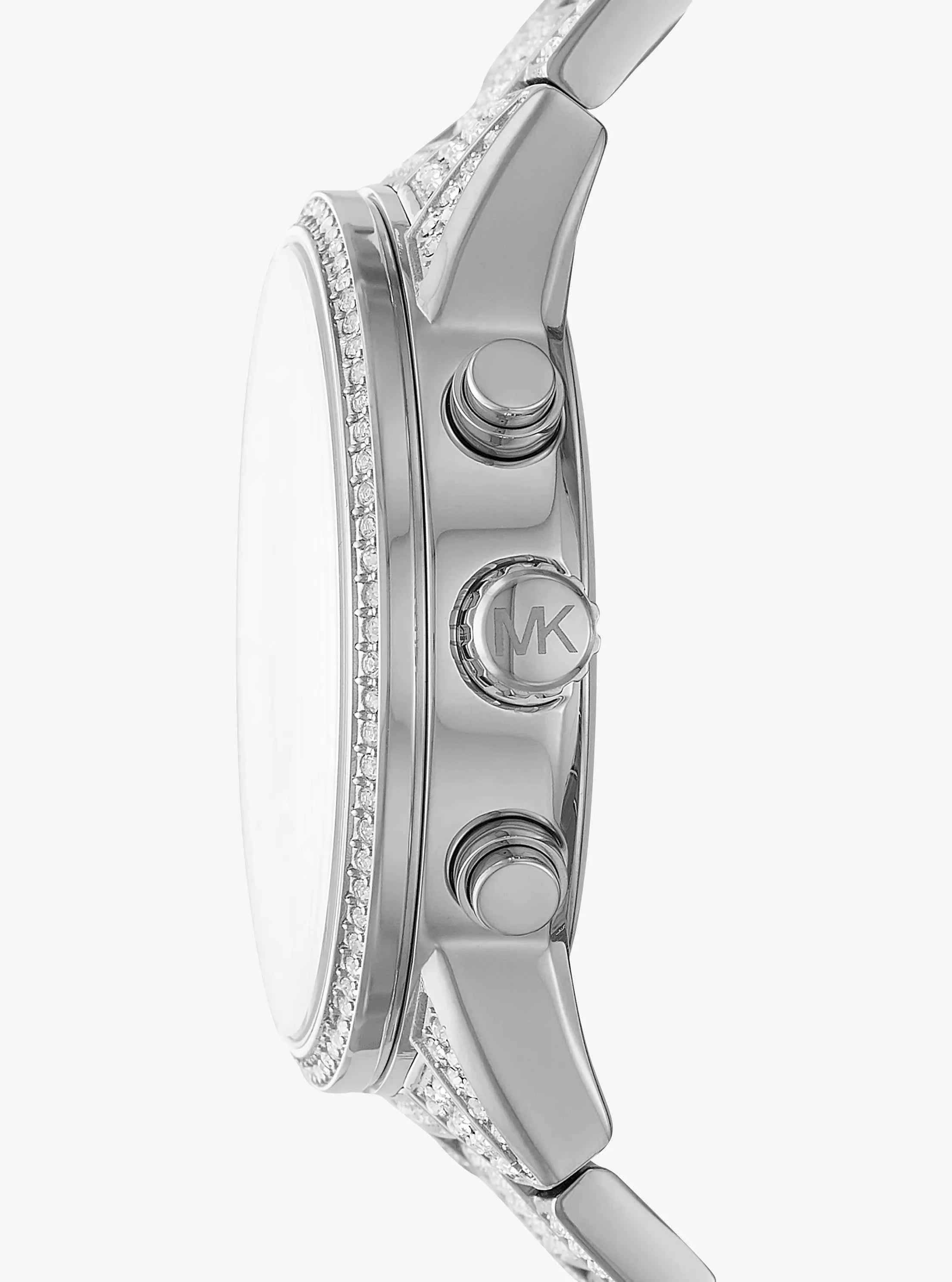 Side profile of Michael Kors Ritz MK6746 crystal bezel chronograph watch