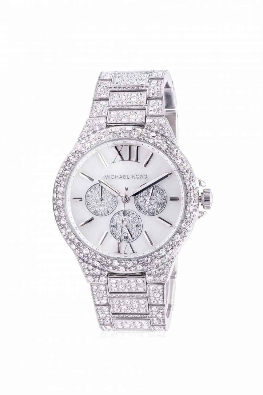 Michael Kors Camille MK6957 Women's Silver Dial Crystal Pave Stainless Steel Watch