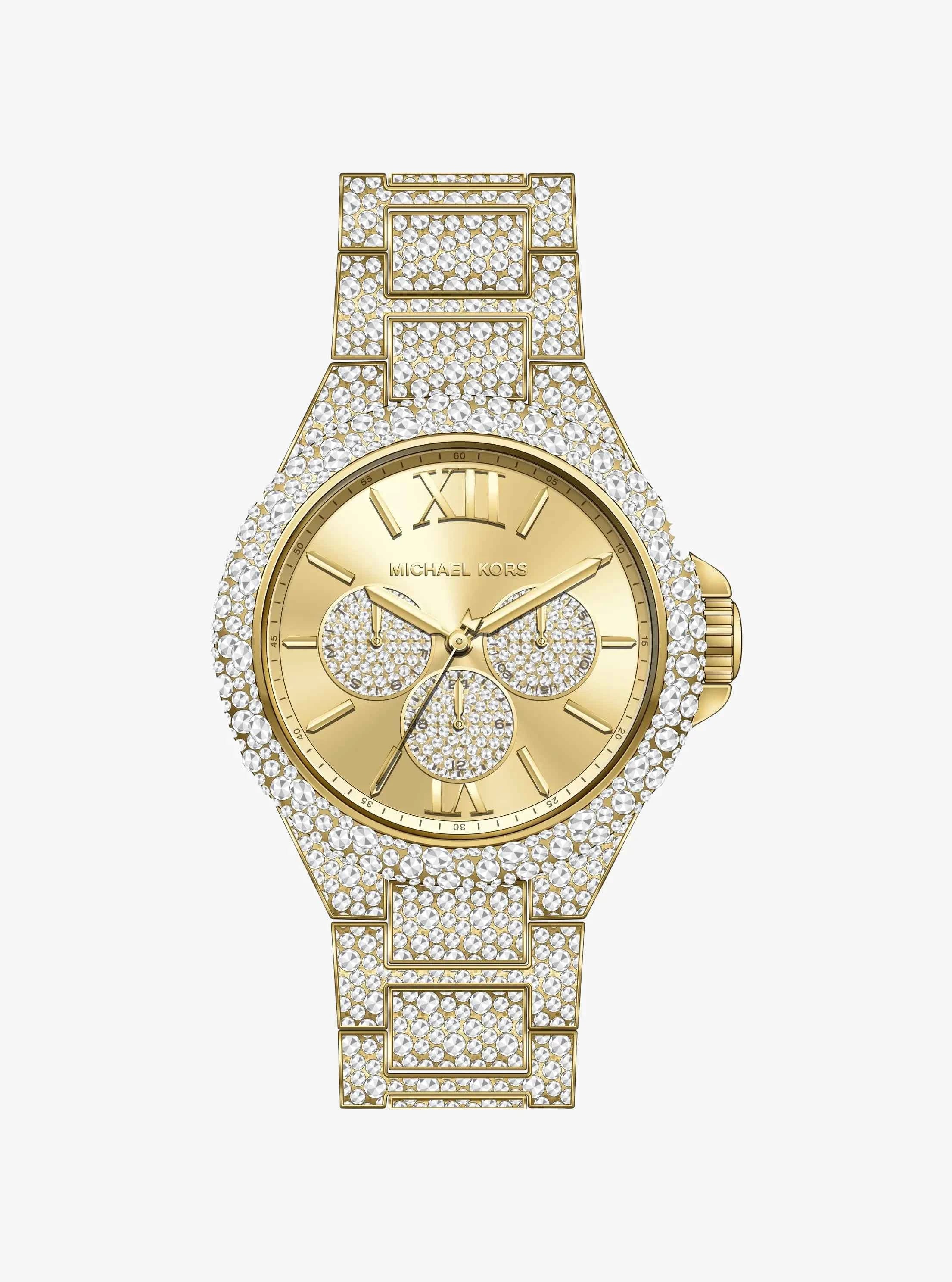 Michael Kors Camille MK6958 Women's Gold Dial Crystal Pave Stainless Steel Watch