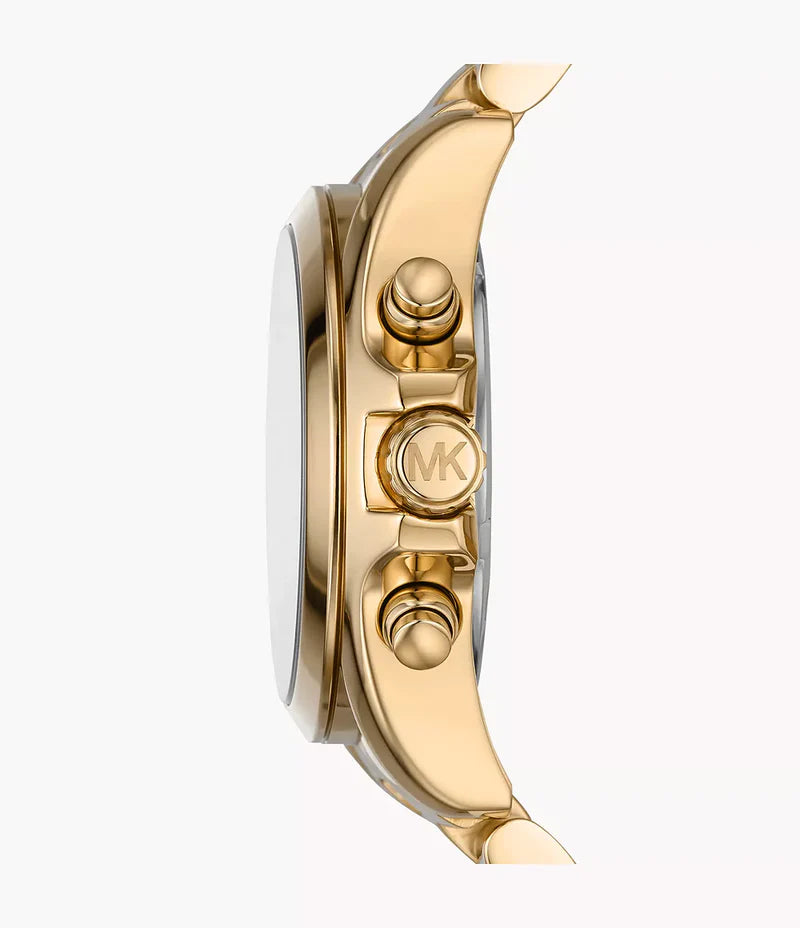Side profile of Michael Kors Mini Bradshaw MK6959 stainless steel bracelet watch