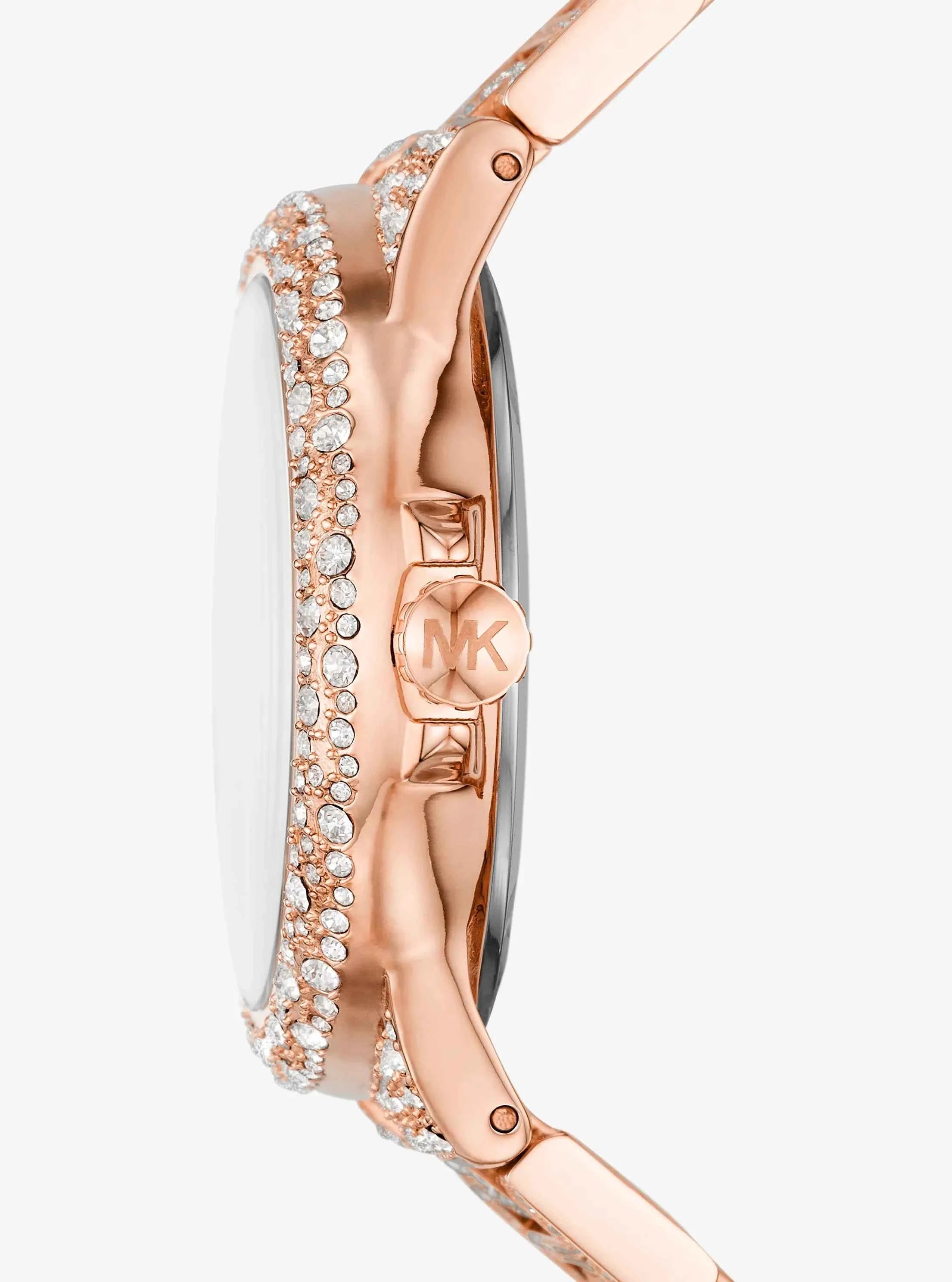 Michael Kors Camille MK6961 Women's Rose Gold Dial Crystal Pave Stainless Steel Watch