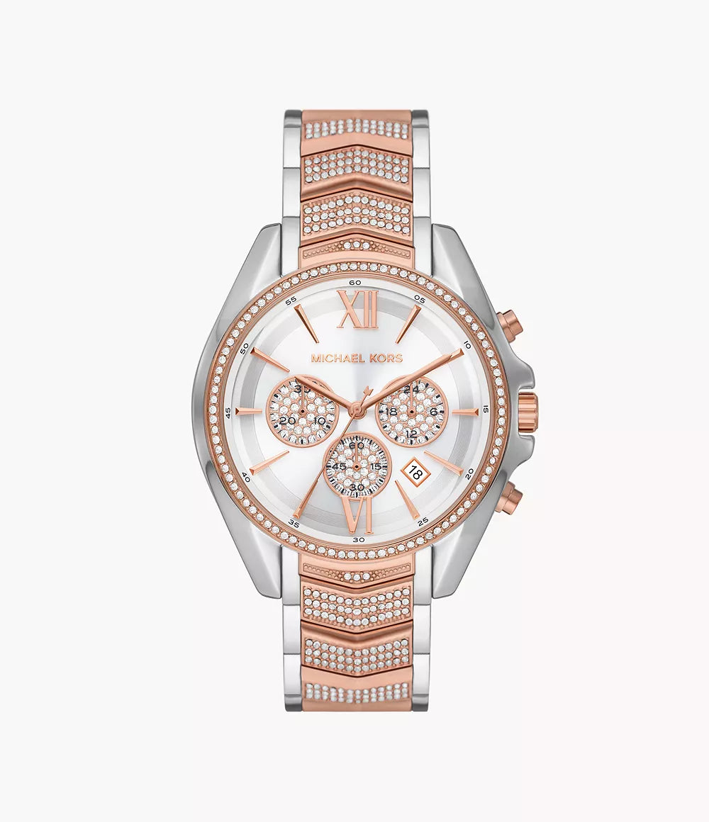 Michael Kors Whitney MK7225 women's two-tone crystal chronograph watch front view