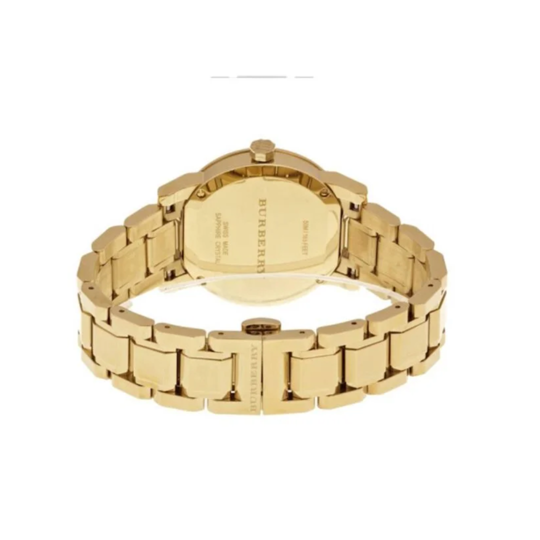 Burberry Stainless Steel White Dial Gold Tone BU9103 – Unisex Watch - Luxverse