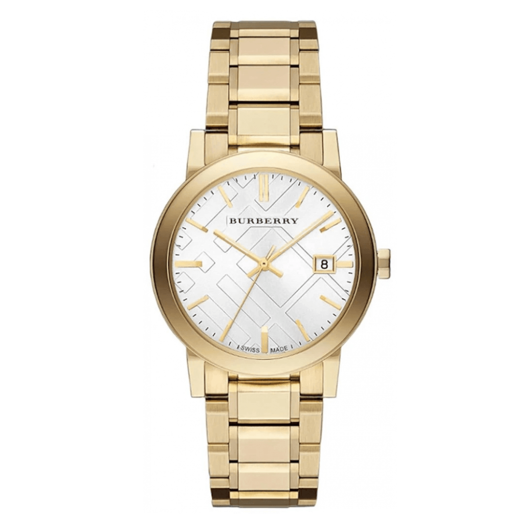 Burberry Stainless Steel White Dial Gold Tone BU9103 – Unisex Watch - Luxverse