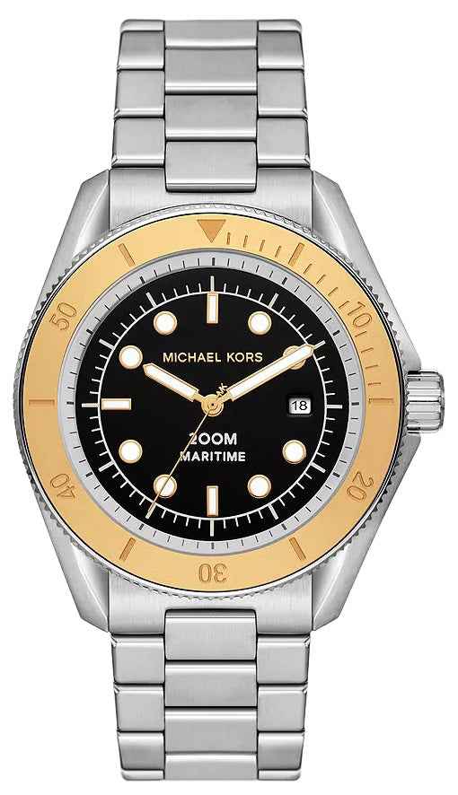 Michael Kors Maritime MK9161 Men's Black Dial Two-Tone Stainless Steel Watch