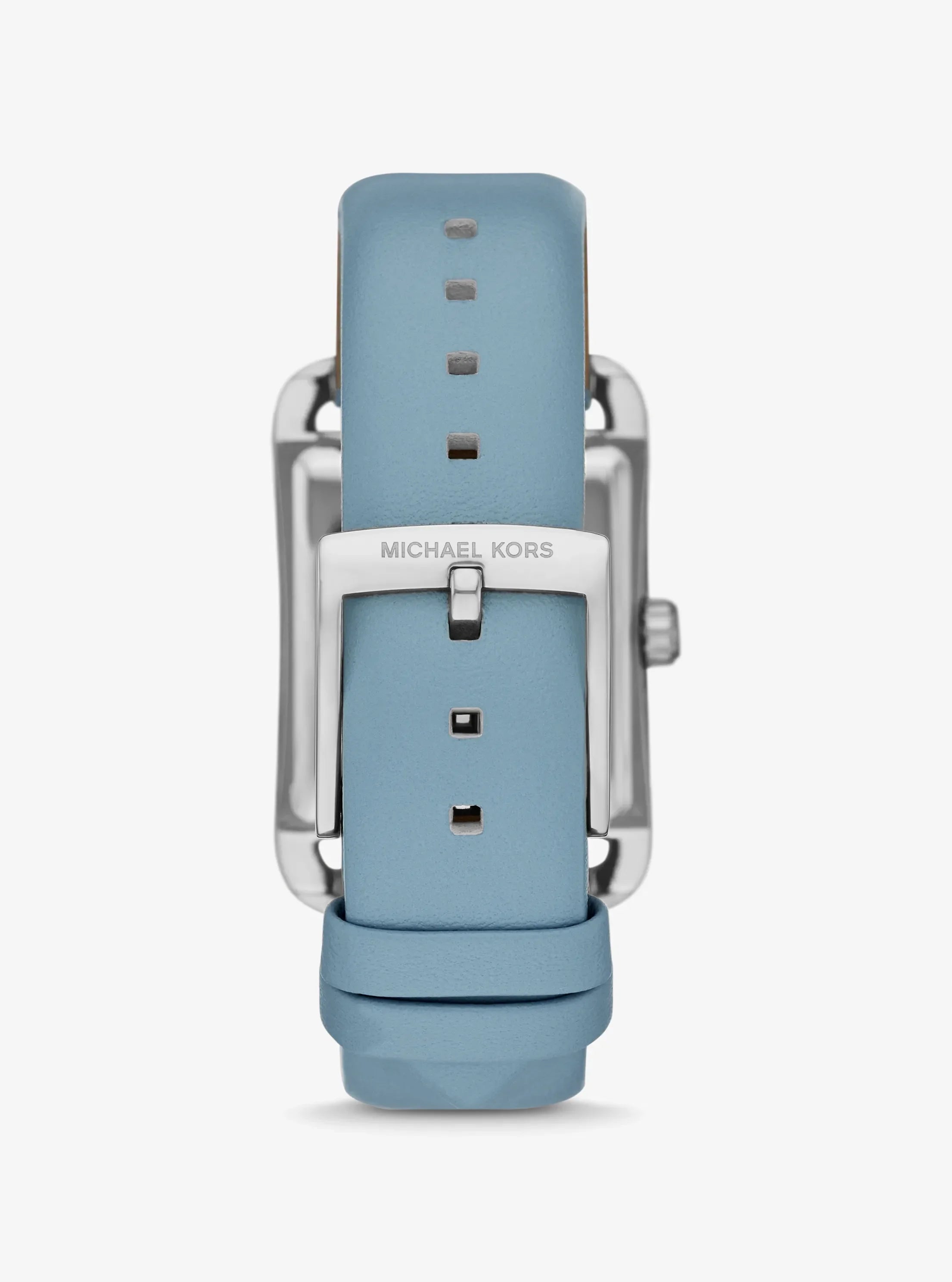 Back case of Michael Kors MKO1061 sky blue leather strap women's wristwatch