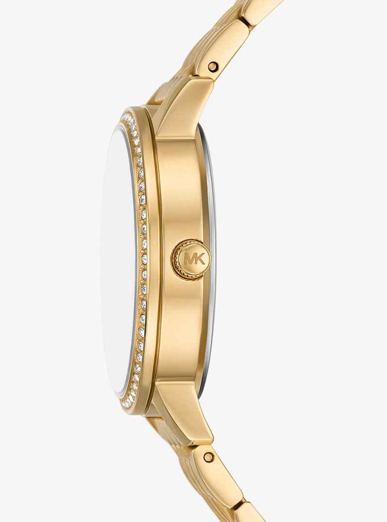 Michael Kors Melissa MKO1080 Women's Gold Stainless Steel Chronograph Watch 35mm