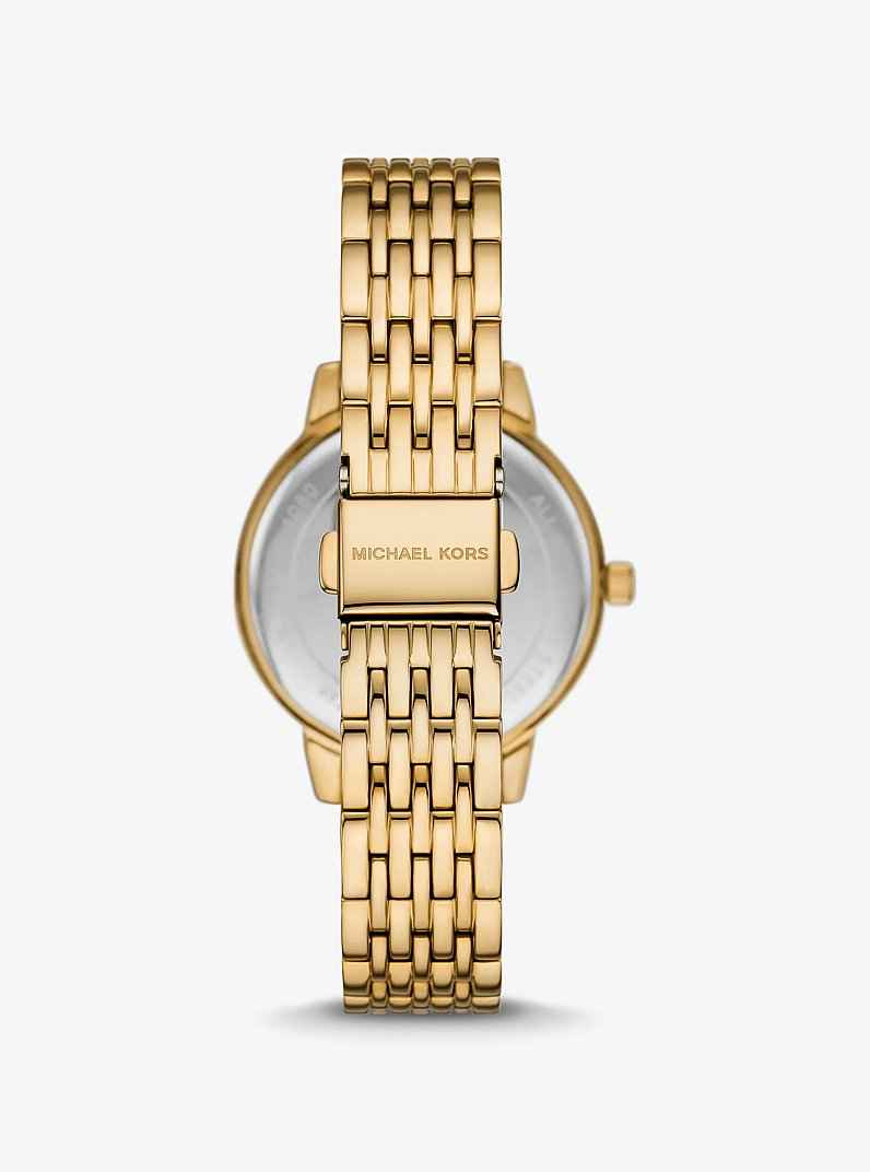Michael Kors Melissa MKO1080 Women's Gold Stainless Steel Chronograph Watch 35mm