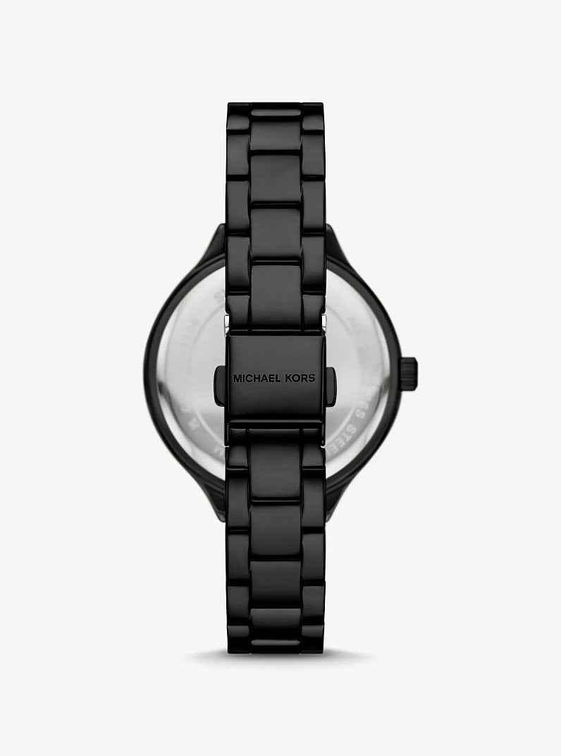Michael Kors Aspyn MKO1109 Women's Black Stainless Steel Pavé Watch 38mm