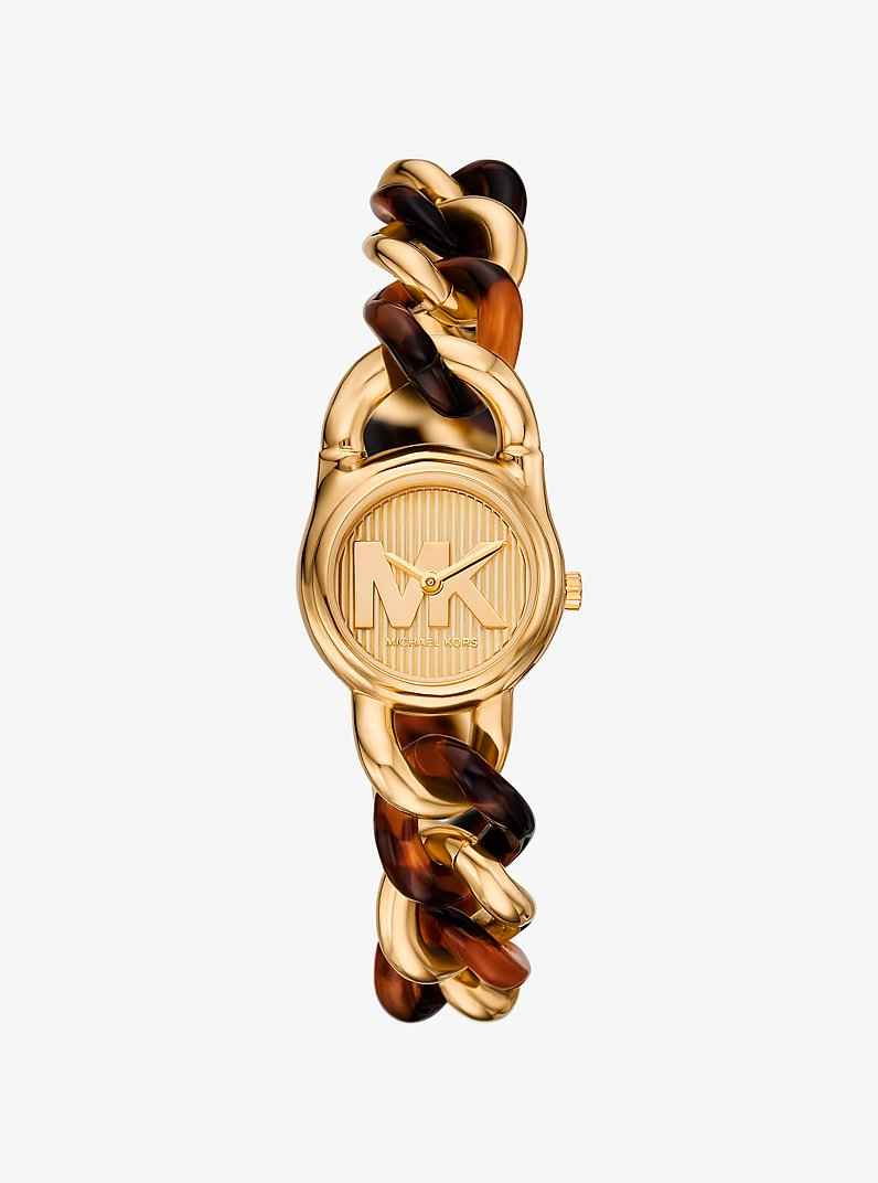 Michael Kors MKO1149 Women's Gold Tone Petite Watch 24mm