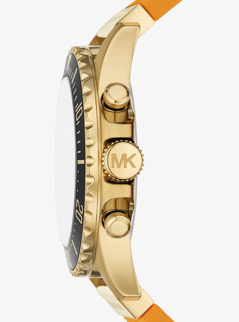 Michael Kors MKO1185 gold tone luxury chronograph wristwatch