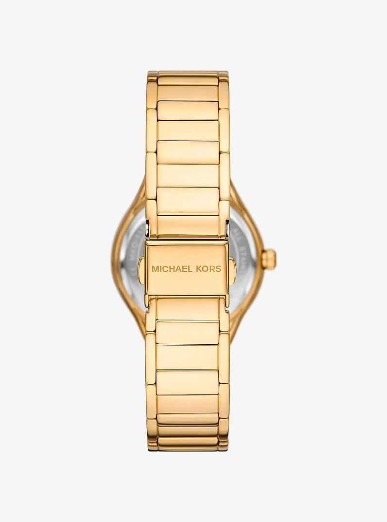 Michael Kors MKO9017 Women's Mini Sylvia Gold Stainless Steel Watch 33mm