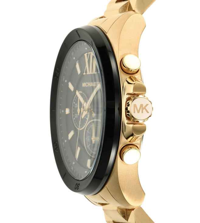 Michael Kors Brecken MK8848 Men's Black Dial Gold Stainless Steel Chronograph Watch