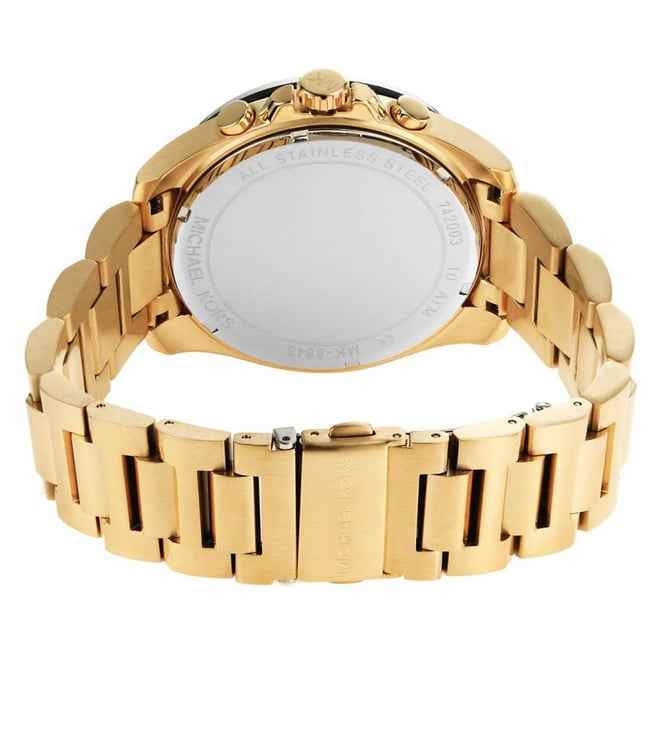 Michael Kors Brecken MK8848 Men's Black Dial Gold Stainless Steel Chronograph Watch