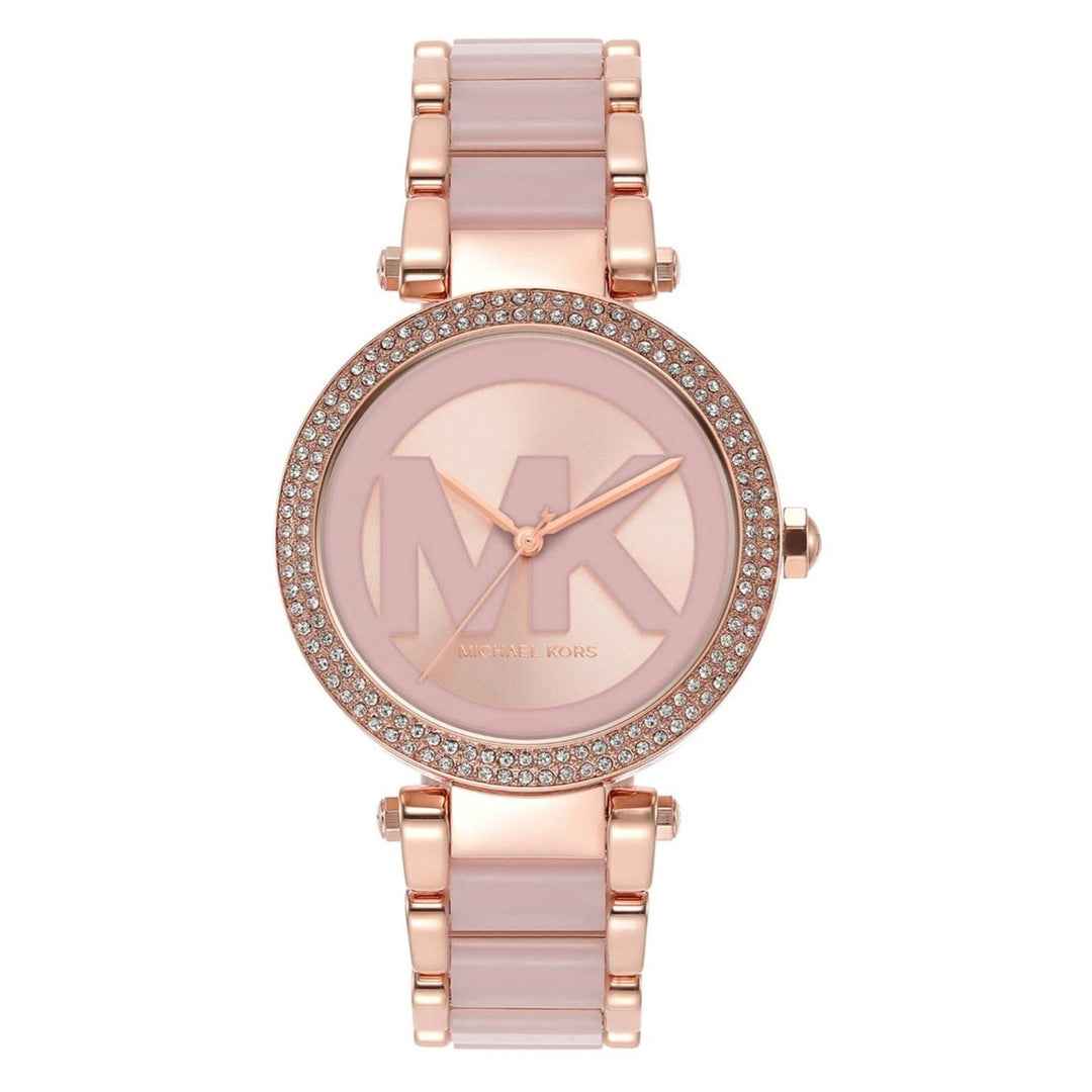 Michael Kors Women's Pink & Rose Gold Stainless Steel Watch