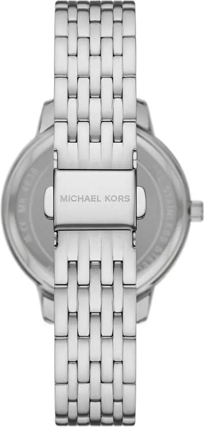 Back case of Michael Kors MK1055 silver-tone stainless steel women's wristwatch