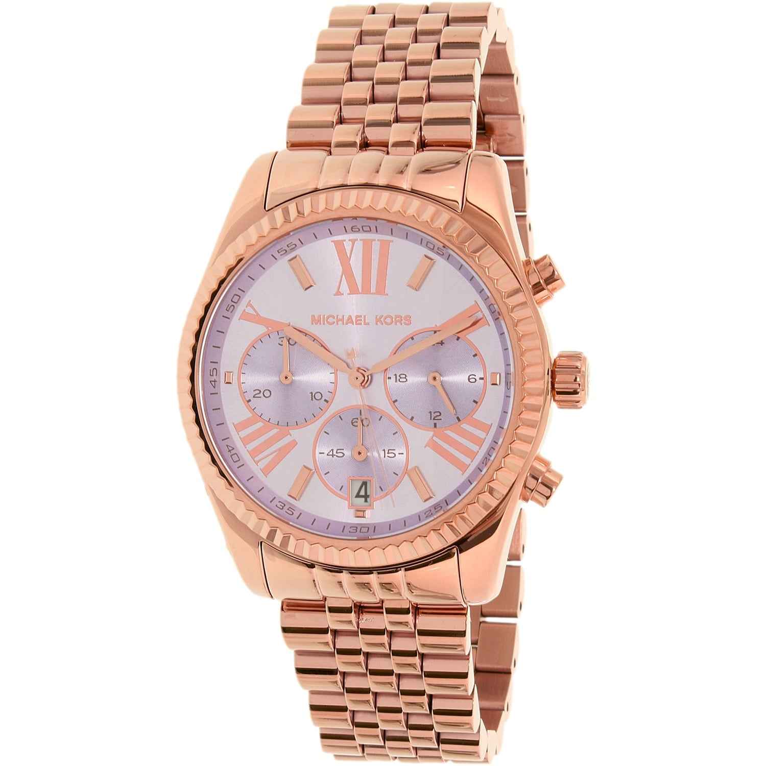 Michael Kors Lexington MK6207 Women's Purple Dial Rose Gold Chronograph Watch