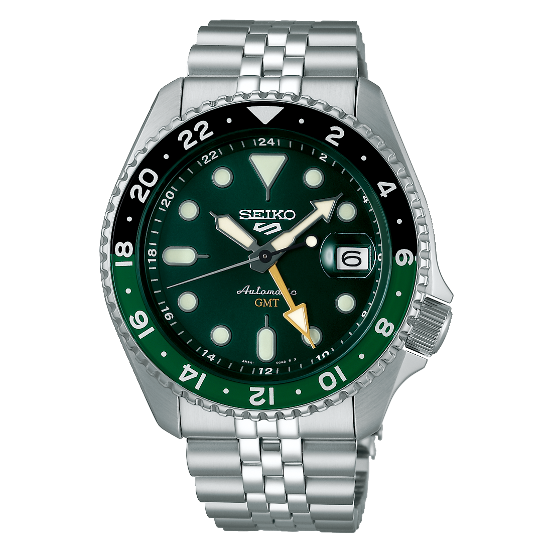 Seiko SSK035K1 Automatic GMT Stainless Steel Men’s Watch - Luxverse