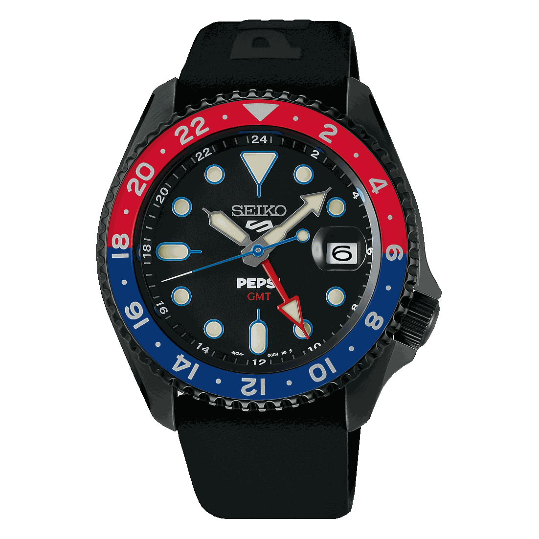 Seiko SSK047K1 Automatic GMT Limited Edition Silicone Strap Men’s Watch - Luxverse
