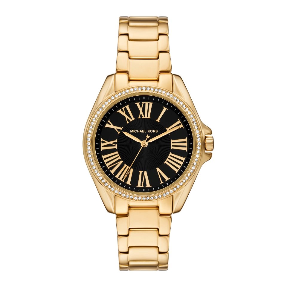 Michael Kors Kaycie MK4852 women's gold black dial watch