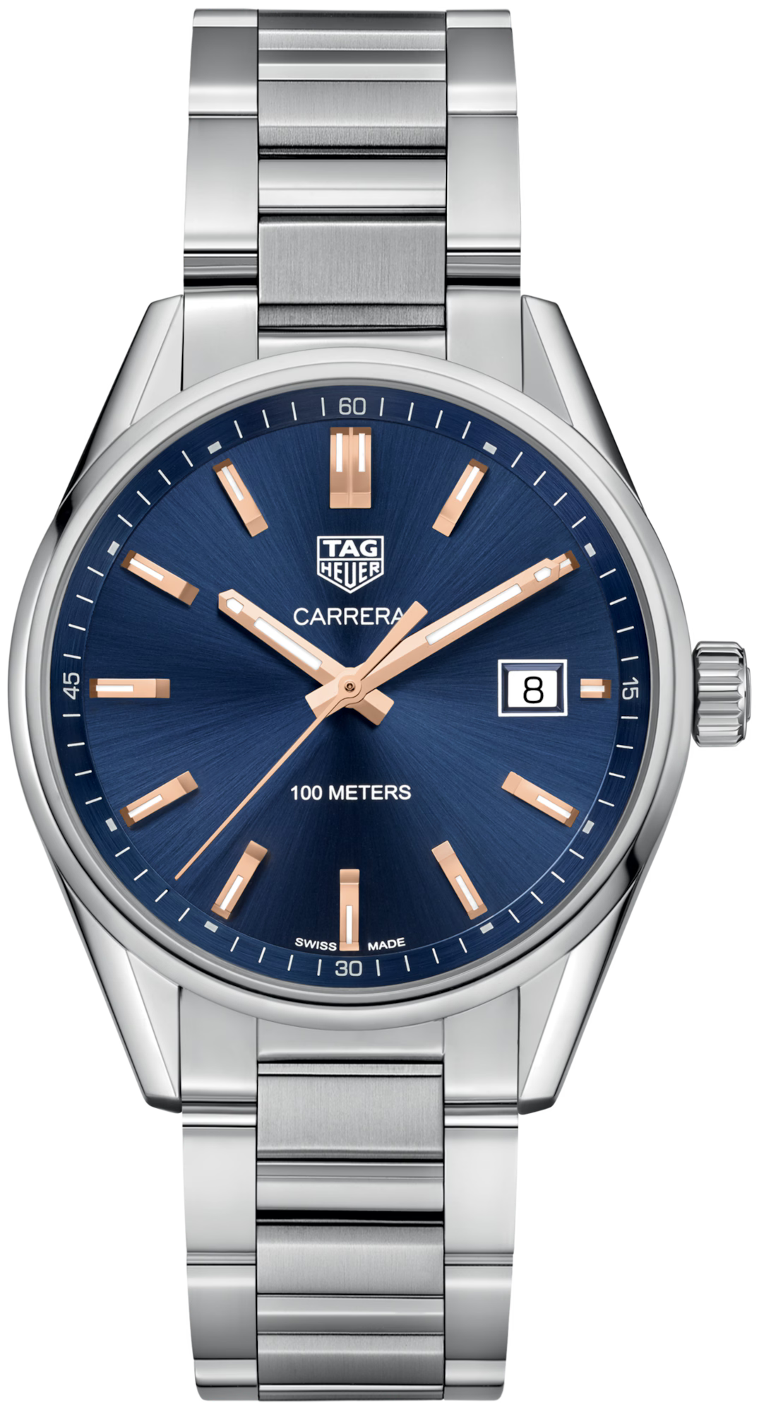 TAG Heuer WAR1112.BA0601 Carrera Quartz Blue Dial 39mm Steel Watch - Luxverse