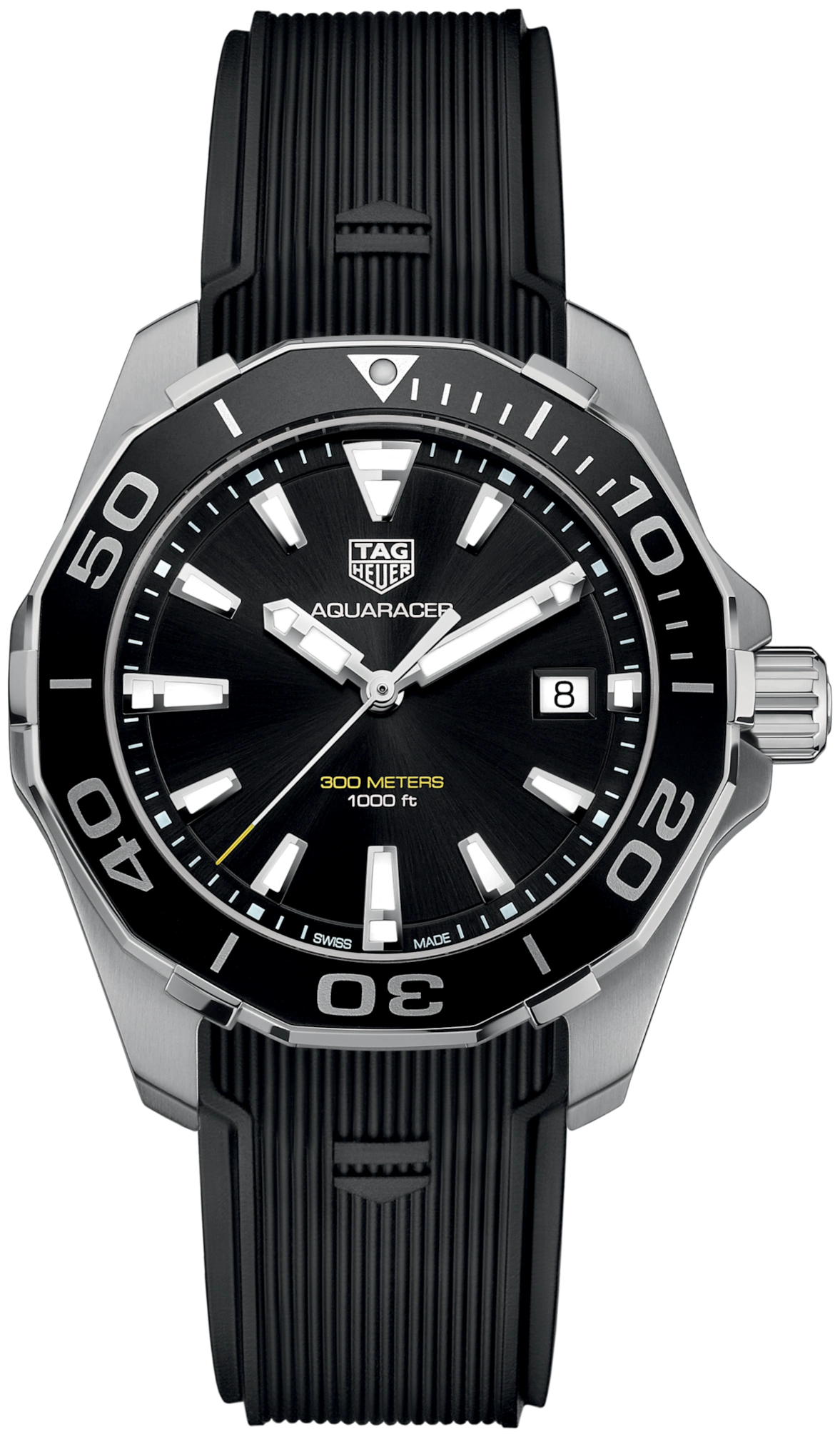 TAG Heuer Aquaracer WAY111A.FT6151 - Black Dial 41mm Watch - Luxverse