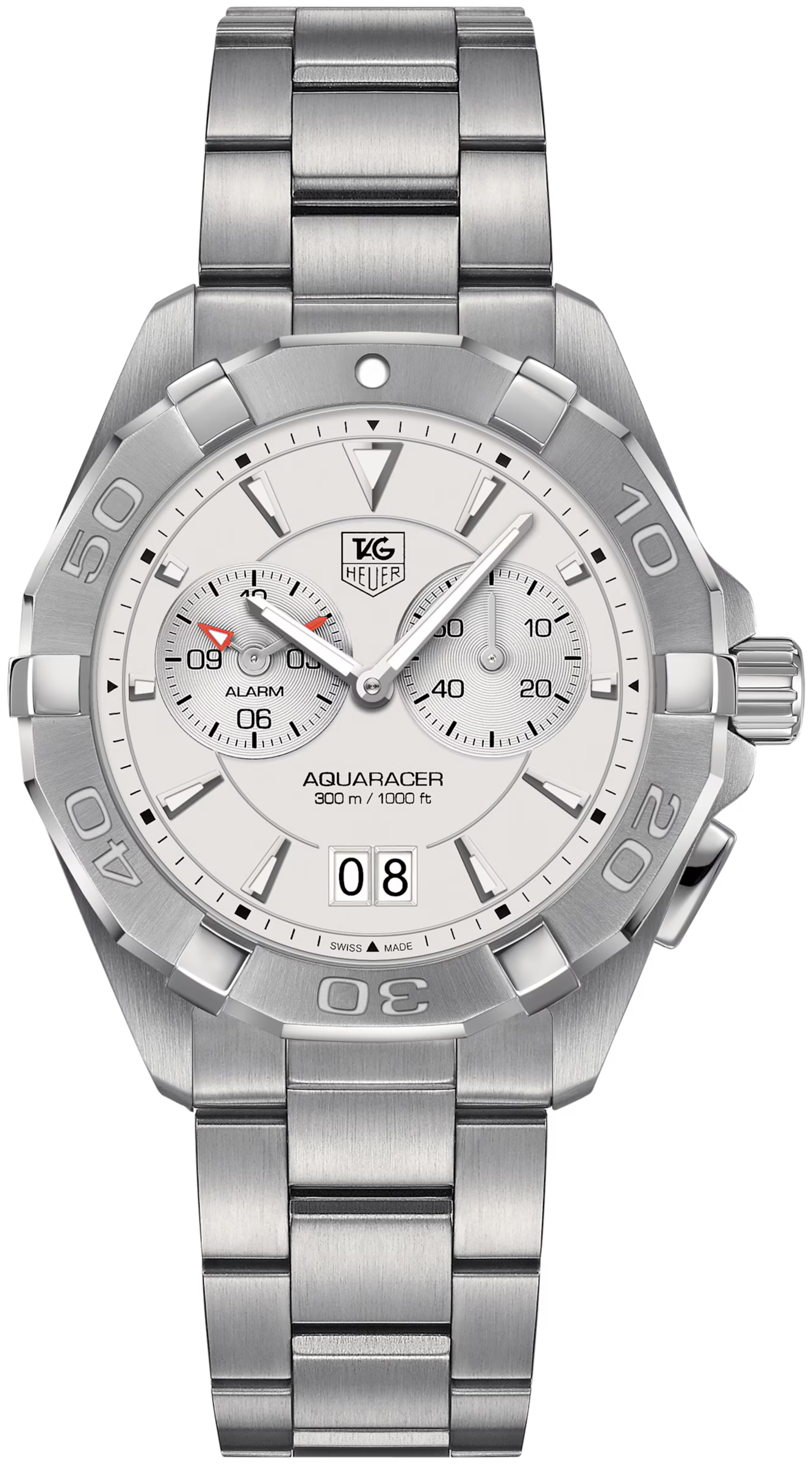 TAG Heuer WAY111Y.BA0928 Men's Aquaracer Silver Dial Watch - Luxverse