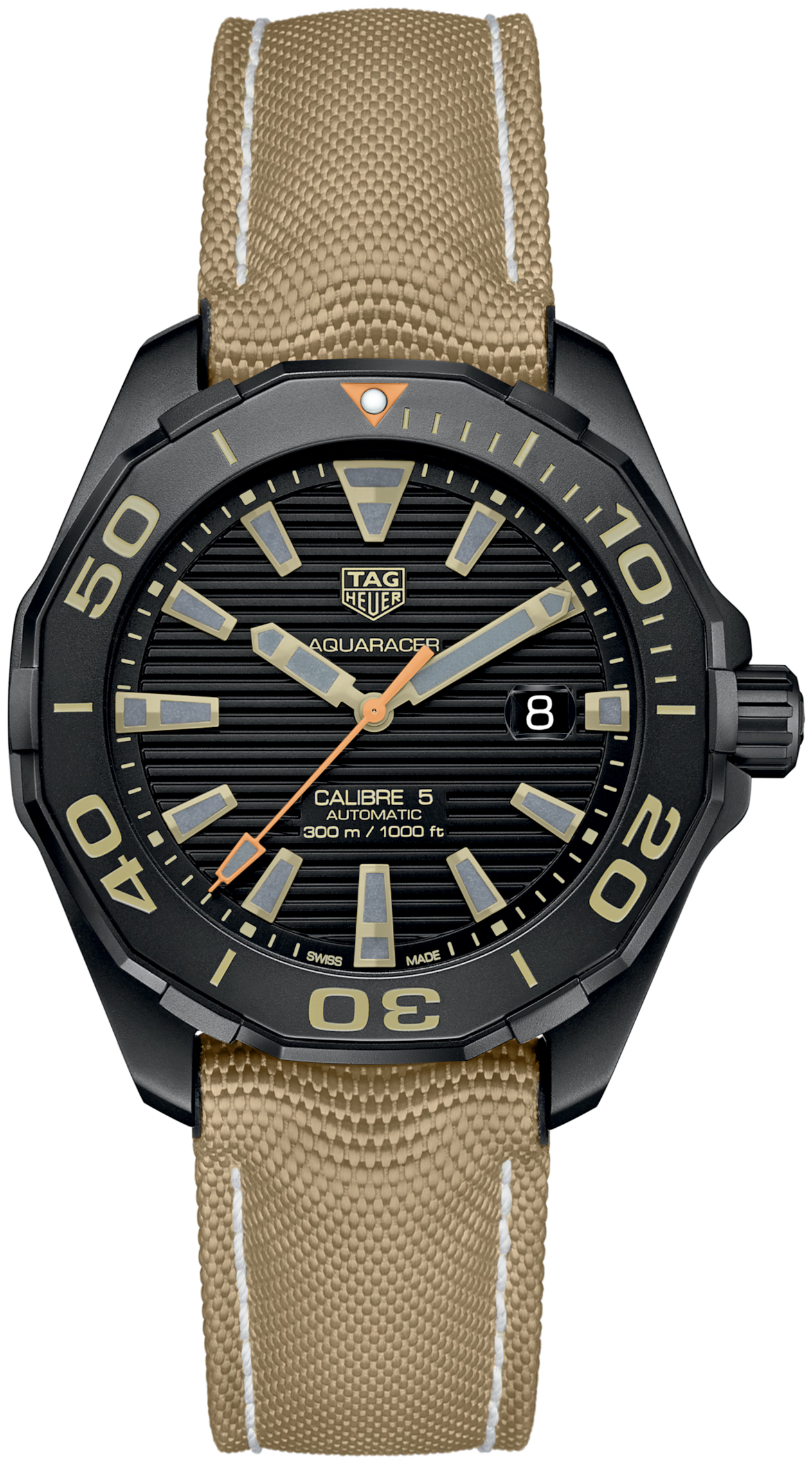 TAG Heuer WAY208C.FC6383 Aquaracer 300M Calibre 5 Aquaracer 43 Black - Luxverse