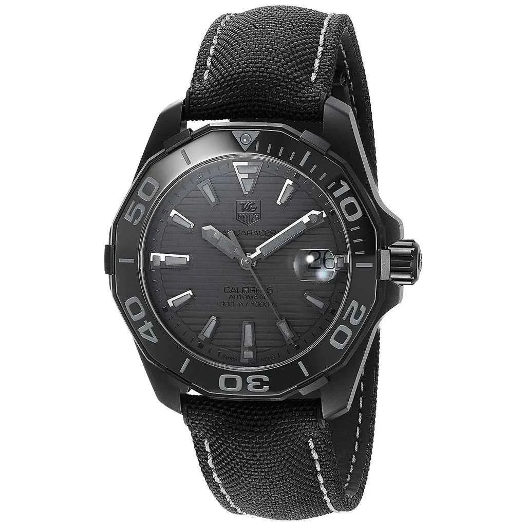 TAG Heuer Black Phantom grey dial with luminous markers close-up
