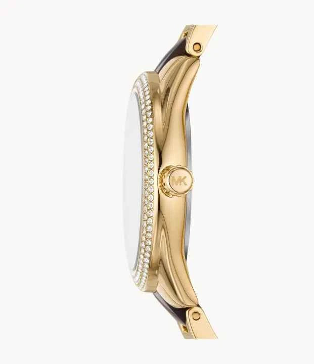 Michael Kors Janelle MK7133 Women's Gold Dial Two-Tone Acetate & Stainless Steel Multifunction Watch