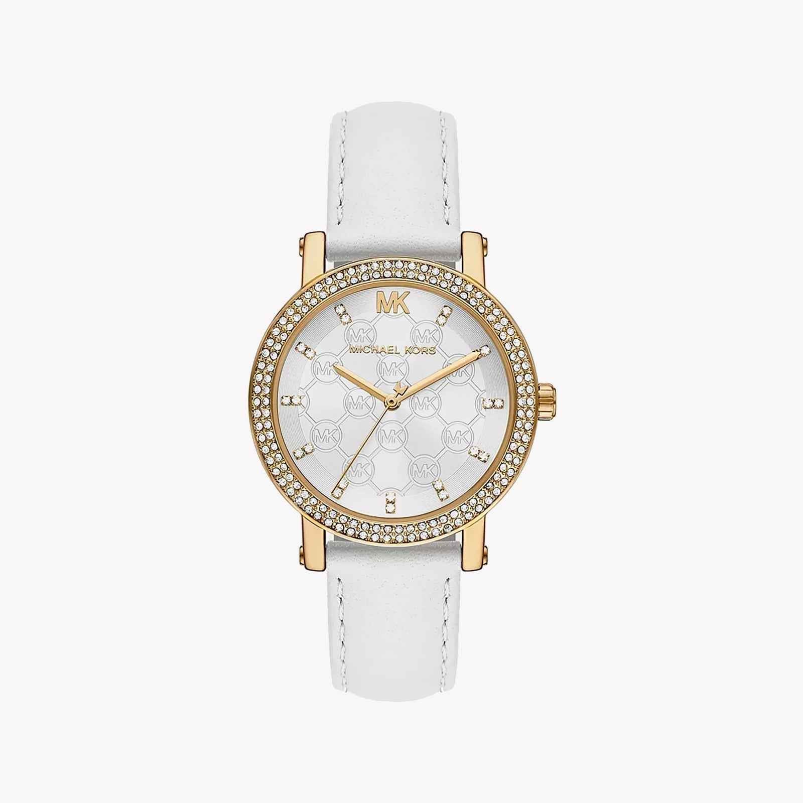 Michael Kors Corey MK2985 Women's White Dial White Leather Watch