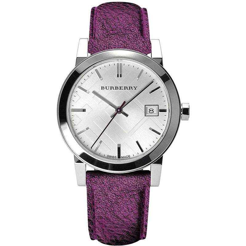 Burberry The City Silver Dial Purple Leather BU9122 – Women’s Watch - Luxverse