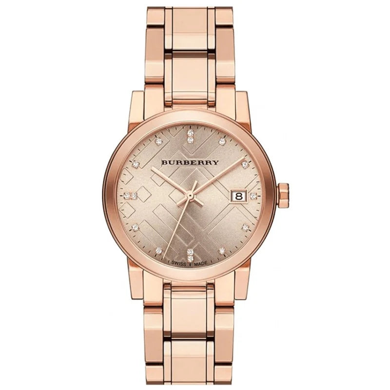 Burberry Rose Gold Diamond Accent BU9126 – Women’s Watch - Luxverse