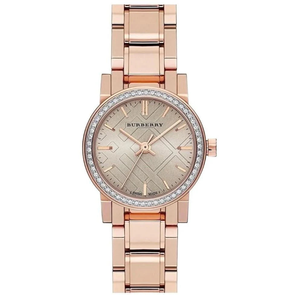 Burberry The City Diamond BU9225 Rose Gold 26mm Ladies Watch - Luxverse