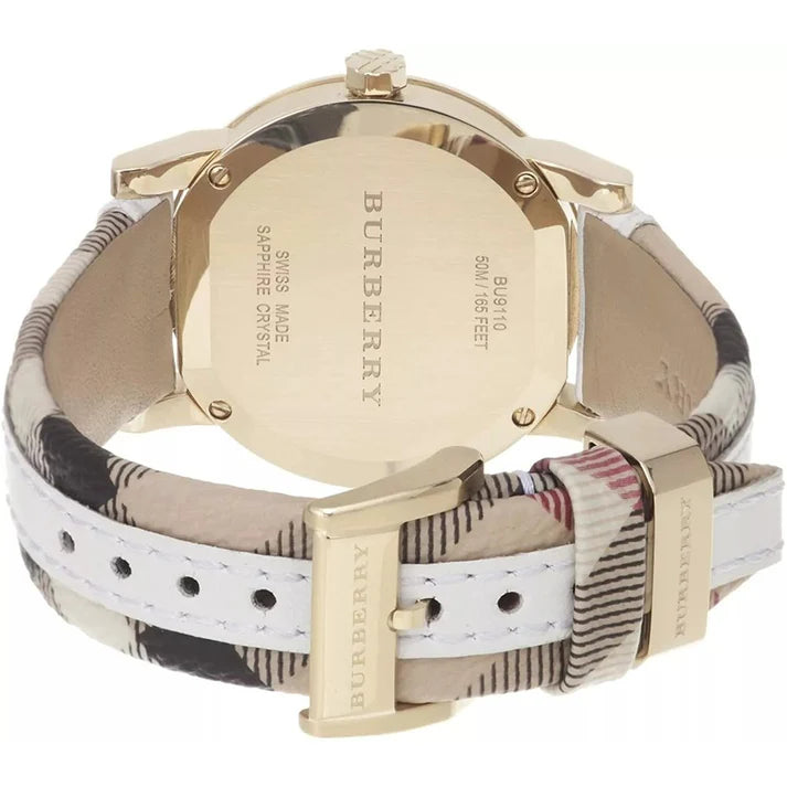 Burberry White Large Check BU9110 – Women’s Watch - Luxverse