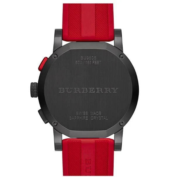 Burberry The City Chronograph Black Dial Red Rubber BU9805 – Men’s Watch - Luxverse