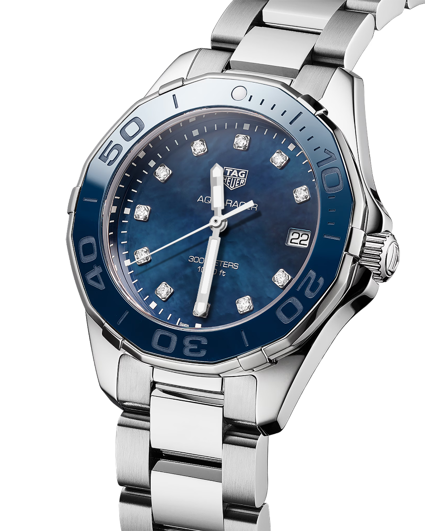 TAG Heuer Aquaracer Quartz Watch 35 mm Blue Dial – WAY131L.BA0748 - Luxverse