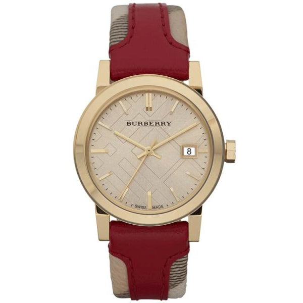 Burberry Heritage Nova Gold Dial Red Leather BU9111 – Women’s Watch - Luxverse