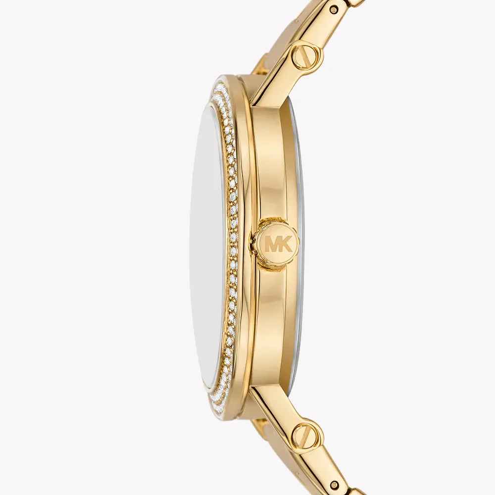 Michael Kors MKO1048 Women's Blue Dial Gold Stainless Steel Watch