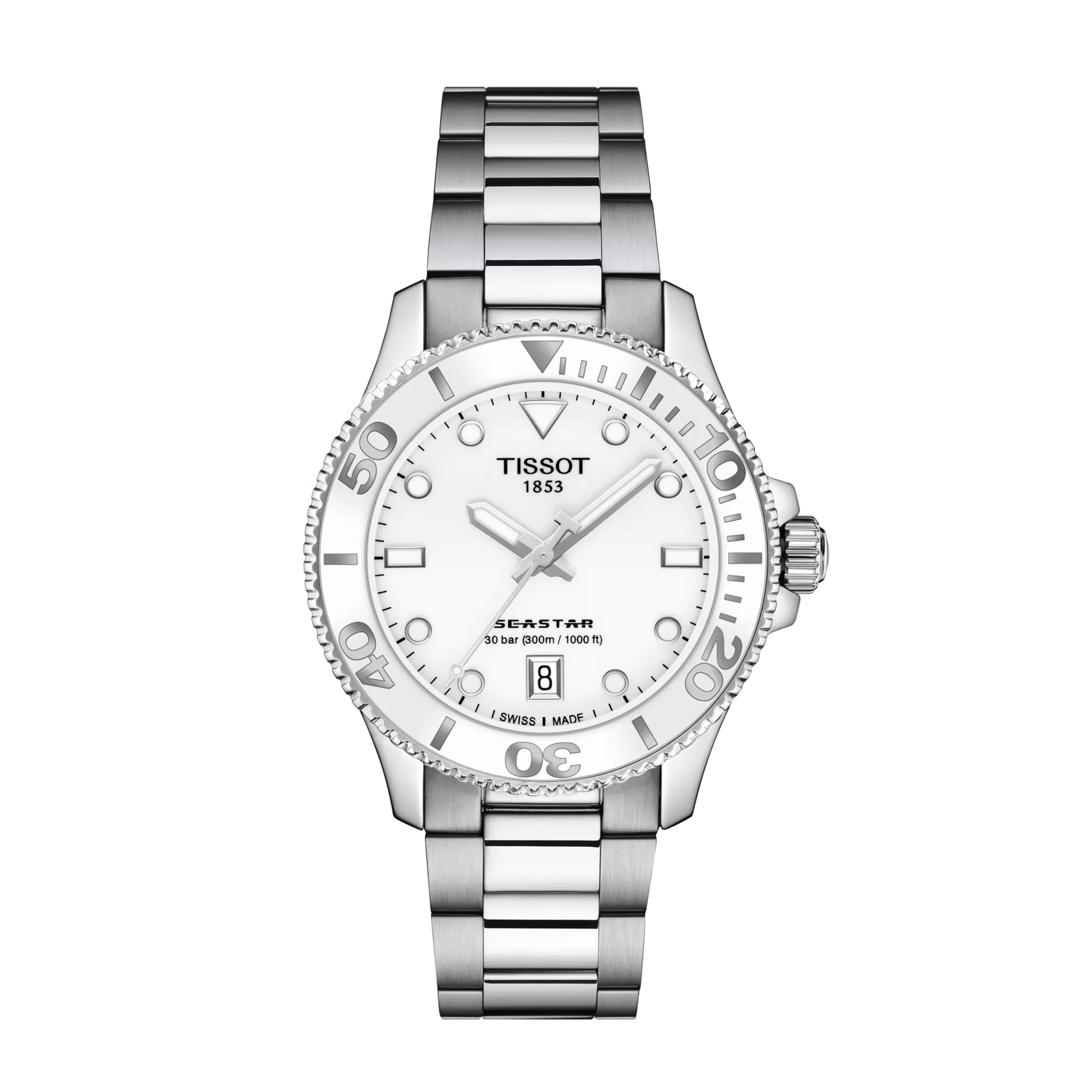 Tissot Seastar 1000 T120.210.11.011.00 Quartz 36mm White Dial Men’s Watch - Luxverse