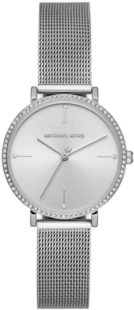 Michael Kors Jayne MK7123 women's silver dial silver mesh watch front view
